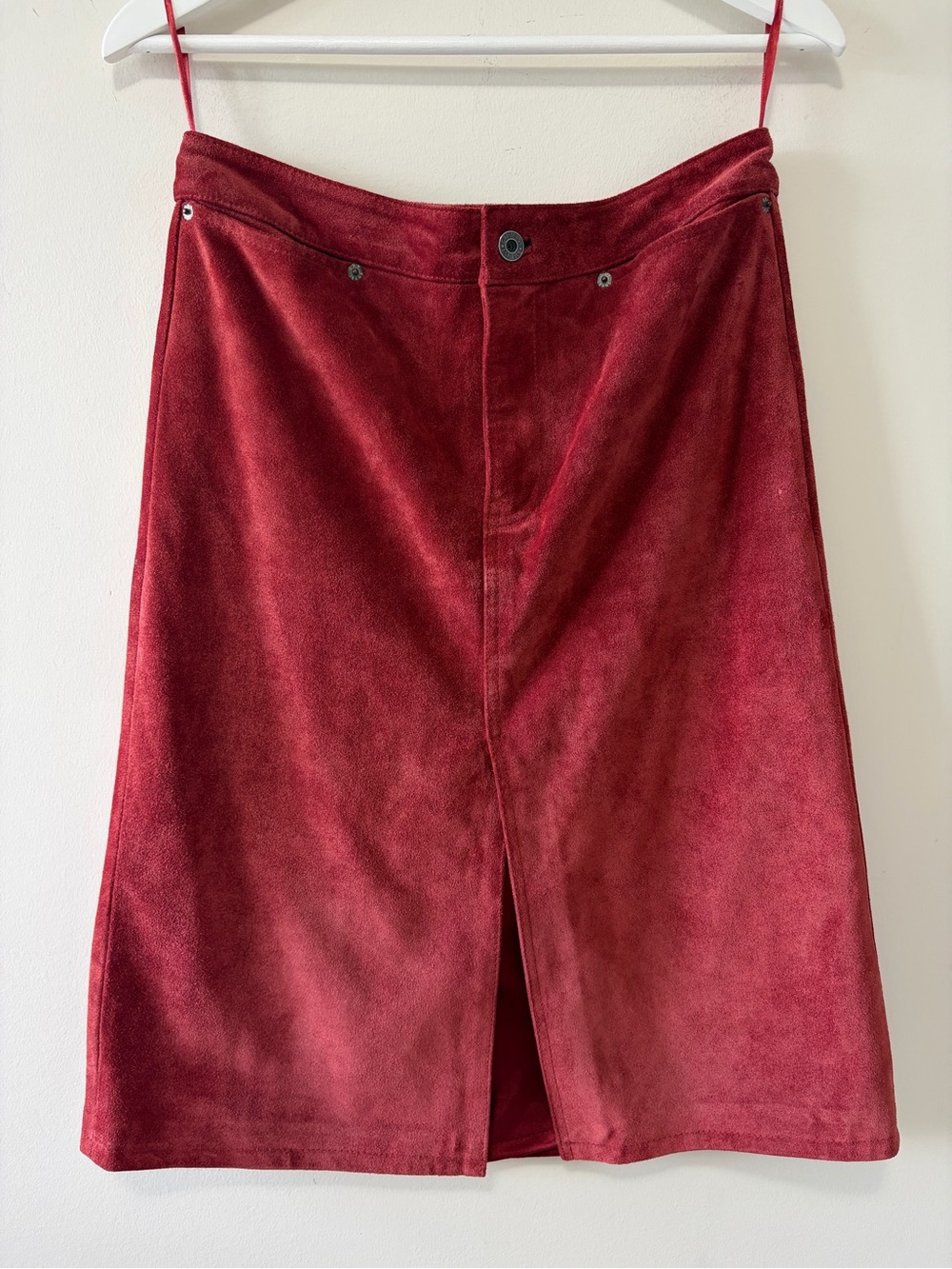 GAP VINTAGE BURGUNDY Y2K BOHO WESTERN SUEDE SKIRT🍷 Size 6